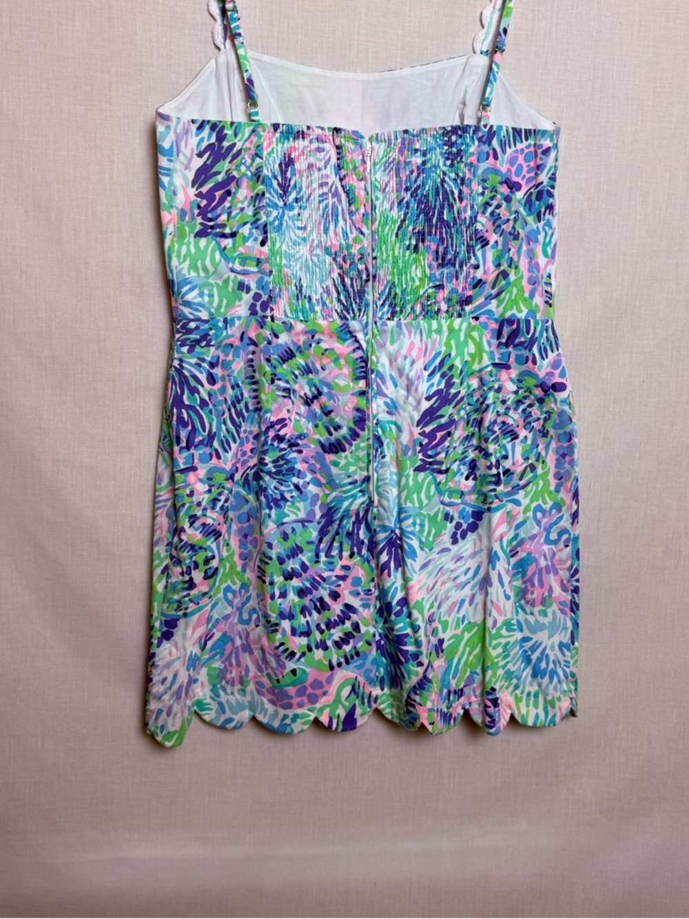 Lilly Pulitzer Jesse Romper Dress Size 8 Shell Of A Party Scallop Lace NWT - Picture 9 of 14